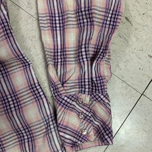 PANHANDLE SLIM‎ Shirt Womens Sz M Metallic Plaid Pearl Snap Rhinestone Western - Picture 6 of 12